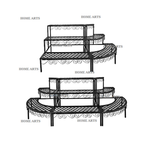 Soporte de plantas de hierro para exteriores, soporte de 3 niveles para múltiples plantas, escalera en maceta para interiores, estante para decoración de jardín - Product Image 3