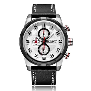 นาฬิกาข้อมือควอทซ์สายหนังสำหรับผู้ชาย, นาฬิกากันน้ำ orologi personalizzati megir