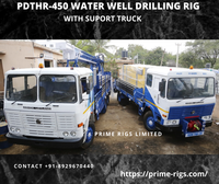 Nouvelle plateforme de forage de puits d'eau montée sur camion PRL PDTHR-450 Ashok Leyland, double table rotative, profondeur de forage maximale de 300 m, ELGI Air