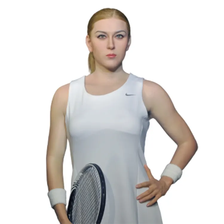 Speciale Aanbieding Rusland Tennis Player Girl Siliconen Levensgrote Sport Figuur Voor Indoor Dekoration