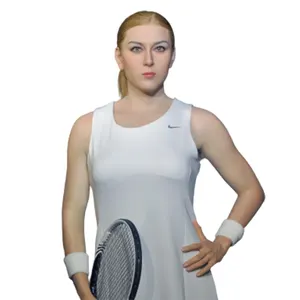 Sonder angebot Russland Tennis spieler Mädchen Silikon Life Size Sport Figur für Indoor Dekoration