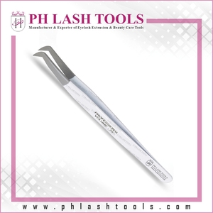 Pinzas de extensión de pestañas, punta ancha en papel blanco recubierto con Etiqueta Privada, pinzas de extensión de pestañas, pinzas para pestañas - Product Image 3