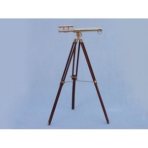 Télescope nautique en laiton massif avec trépied en bois, marin, réglable, décor Vintage de maison - Product Image 2