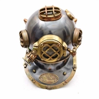 Casque de plongée nautique vintage haut de gamme en métal, modèle U.S. Navy Mark V, décoration d'intérieur antique en laiton et aluminium moulé