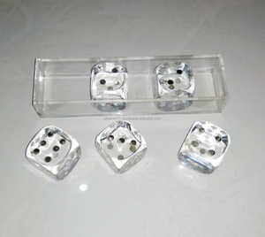 Jeu de dés polyédriques D20 de haute qualité faits à la main en résine acrylique à 6 faces forme carrée pour enfants adultes-Options de pierre en métal - Product Image 1