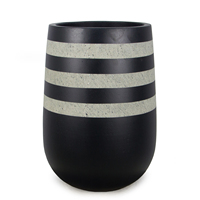Pot de fleurs moderne en fibre-ciment, peinture lisse, motif noir, pour petit jardin de plantes succulentes