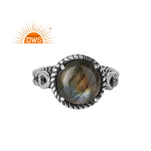 Tremendo anillo de piedras preciosas de labradorita, diseño antiguo, anillo de plata para niñas, fabricante de joyas de plata, Colección clásica - Product Image 1