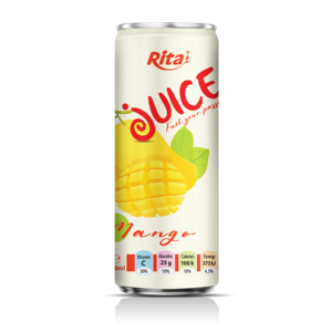 Jugo de Mango 100% Puro y Natural, Bebida de Jugo de Fruta Natural, Marca Privada, Lata de 330 ml, OEM, ODM, Etiqueta Privada, NFC - Product Image 3