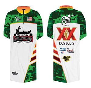 CUSTOMIZES CORHOLE JERSEYS WITH FULL SUBLIMATED WITH <b>3</b>/<b>4</b> AND ALSO O NECK STYLE - Product Image 1