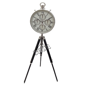 Horloge de sol en bois faite à la main de style moderne, support noir, cristal de verre, mouvement à quartz tactile, bureau à domicile, salon - Product Image 5