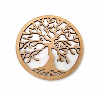 Tapis/Plaques en bambou découpés au laser Swastik Overseas, motif Arbre de Vie, gravés, ronds, style pastoral mignon, fins, légers, en stock