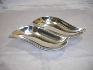 Plateau rectangulaire en aluminium poli brillant / plaqué nickel, design fantaisie, qualité supérieure, luxe royal, vaisselle vintage, plat de service - Product Image 5