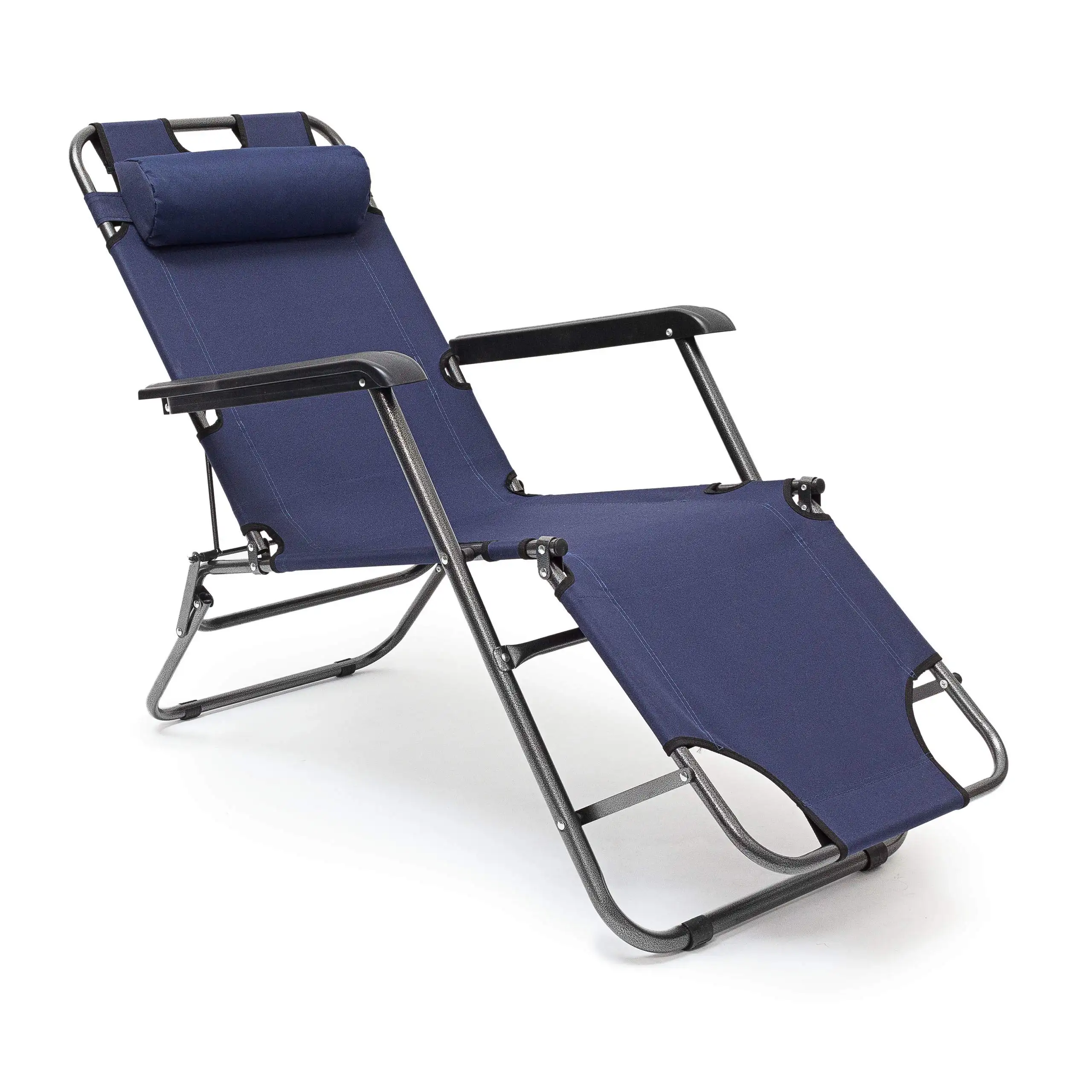 Poltrona — chaise pliante de Camping, avec housse d'oreiller et accoudoirs réglables, inclinable,