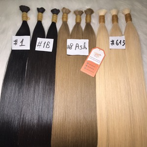 High Quality 100% Virgin Human Remy <b>Hair</b> Extensions Bulk Raw Cuticle Aligned <b>Hair</b> From Vietnam - Product Image 4