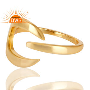 Unique Design 14k Yellow Gold Plated 925 Sterling Silver Womens Ring Jewellery Supplier - Product Image 2