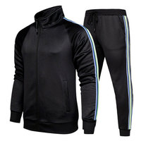Homme athlétique pull survêtement décontracté 2 pièce Sport pantalon veste costume ensemble couleurs solides hommes qualité survêtement