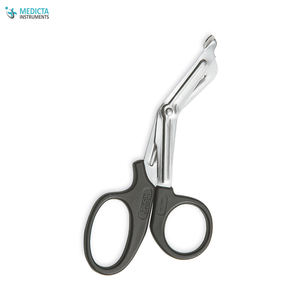 Universal Bandage Scissor Plastic Handle Black - Surgical Single Use Scissors - Product Image 1