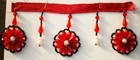 Frange de rideau indienne multicolore en diamant, 12,5 yards, avec perles rouges, pour téléphone portable, vêtements, textile de maison, 4 pouces