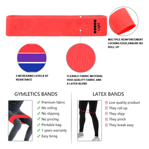Bandes de résistance en tissu de coton avec Logo personnalisé imprimé, 3 bandes bottin pour la hanche, ensemble de Fitness, 2020 - Product Image 3