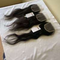 Wholesale 4x4 5x5 6x6 7x7 HD Thin Skin Transparent Swiss Middle Part Three Part Straight Curly Top Lace Closure with Bundles