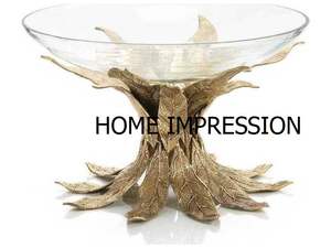 Ramas de metal Arabian Fancy Serving Tazón de color negro con soporte de color dorado Utensilios de cocina Diseñador de mesa Suministros hechos a mano - Product Image 3