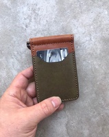 Clip para Billetes de Cuero Genuino Hecho a Mano, Patina Forzada, Minimalista, Unisex, Conveniente, Fácil de Llevar, Uso Diario, Variedad de Colores