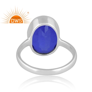 925 argent Sterling fin Doublet Tanzanite Quartz pierres précieuses empilable bague bijoux pour femmes cadeau pour elle - Product Image 4