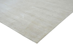 Alfombra de seda crema hecha a mano con patrón de rayas bordado Diseño tibetano Reversible lavable a máquina proveedor indio en Stock - Product Image 2