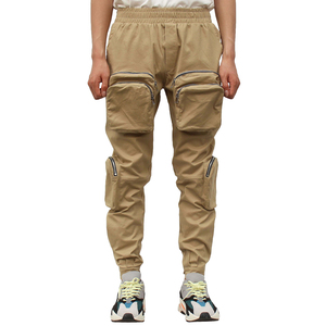 กางเกงวอร์มฮิปฮอปฮาเร็มของผู้ชายสำหรับ2021ฤดูใบไม้ร่วงกางเกงคาร์โก้แบบลำลองมีหลายกระเป๋าความหนาน้ำหนักเบา - Product Image 3