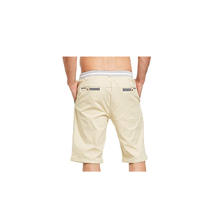 Pantalones cortos informales con cordón para hombre, Shorts de playa con cordón, 60% algodón, 35% Lino, 5% licra, a la moda - Product Image 6