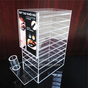 Colorful design cosmetic display shop showcase furniture makeup display counter with metal display stand - Product Image 1