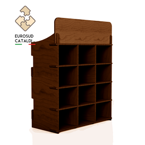 Bel espositore da banco in legno realizzato in italia in betulla altezza 67 cm per negozi e supermercati. - Product Image 6