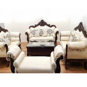 Ensemble de canapé ancien sculpté en bois de teck, pour salon, sculpté, prix bas, 4 pièces - Product Image 1