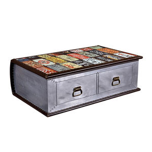 Table basse d'aviateur en cuir et alluminim, fourreau - Product Image 1