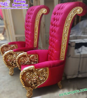 Set Kursi Pengantin Modern Emas Royal Kayu Jati Tahan Lama Tren Australia