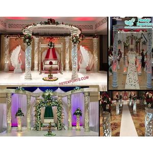 Stylish <b>Wedding</b> <b>Lighted</b> Fiber Crystal Mandap Awesome Indian <b>Wedding</b> Crystal Mandap/Stage Marvelous <b>Wedding</b> Crystal Mandap Decors - Product Image 1