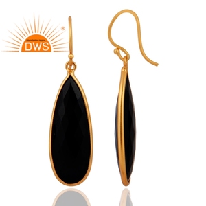 925 Sterling Silver Natural <b>Black</b> Onyx Gemstone <b>Dangle</b> <b>Earring</b> For Women Jewelry For Women Gift For Her - Product Image 2