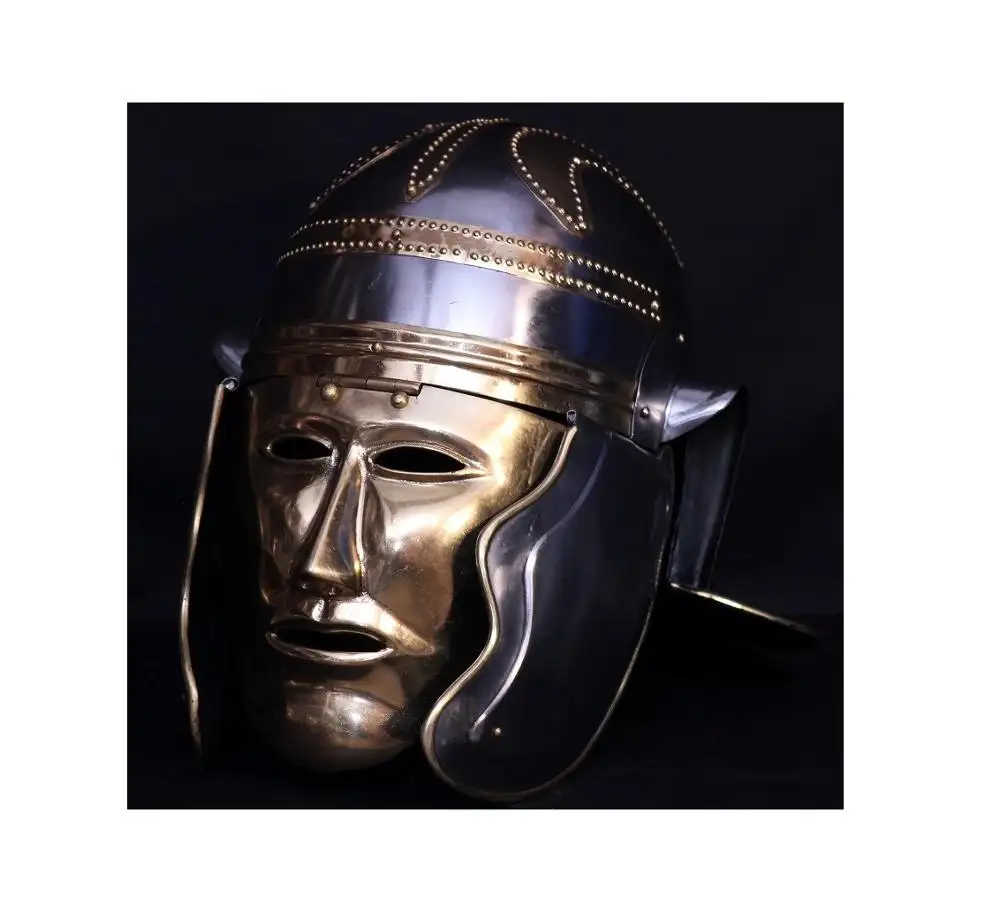 Oude Middeleeuwse Romeinse Helm Met Gezicht Gebruikt Door Worrier In Zilver Kleur Voor Holeoleale Prijs