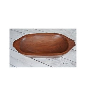 Bol à pâte en bois 100% naturel avec poignée pour servir, style acacia, saladier pour la cuisine, en vente - Product Image 1