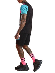 เสื้อยืดพร้อมกางเกงขาสั้น,ชุดสองชิ้นโลโก้ที่กำหนดเองสำหรับผู้ชาย - Product Image 3