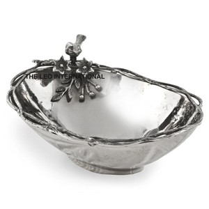 Bol couleur argent aluminium métal forme ronde accessoires de cuisine bureau Restaurant maison bol décoratif - Product Image 5