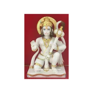 Customized Pure White Marble Bala Ji Hanuman Statue