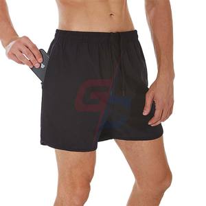 กางเกงขาสั้นผ้าไนลอนโพลีเอสเตอร์สำหรับผู้ชายสีดำสำหรับใส่ออกกำลังกายออกกำลังกายเล่นกีฬาวิ่งในยิม - Product Image 2