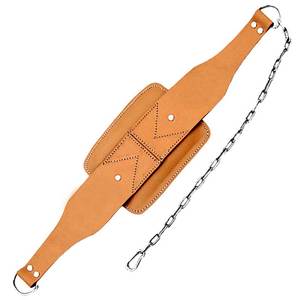 GAF POWER WAIST LEATHER DIPPING BELT WEIGHT LIFTING METAL <b>CHAIN</b> WEIGHTLIFTING BELT TRAINING FITNESS WEIGHTLIFTING LEATHER - Product Image 4