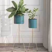 Magnifiques pots de fleurs en fer de style américain, nouveau design, avec support, écologiques et durables, pour la décoration de la maison et du jardin