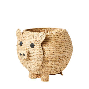 Boîtes de rangement écologiques pour objets de la maison, paniers de rangement des animaux de jacinthe d'eau naturelle, cochon, expédition rapide, meilleure vente - Product Image 6