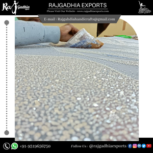 Robe de luxe brodée en tulle avec 7 tailles différentes, perles, paillettes, tissu organza pour fête nigériane, paiement par Paypal accepté, MOQ 5 yards - Product Image 3