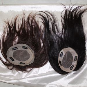 Tupé de encaje de alta calidad, cabello humano 100% humano, color natural, base de seda, peluquín - Product Image 5