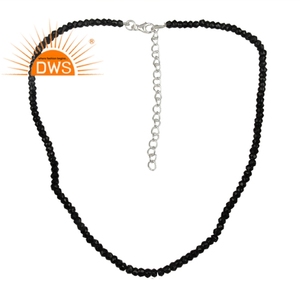 Collier à pierres précieuses pour femmes, soutif noir à facettes, vente en gros de bijoux en argent 925 - Product Image 1