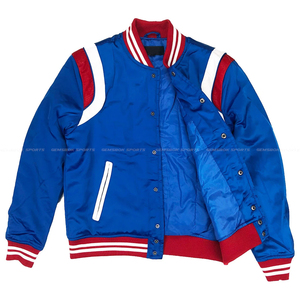 2022 Veste universitaire de type bouton élégant de haute qualité pour hommes et femmes avec col montant et logo avant - Product Image 2